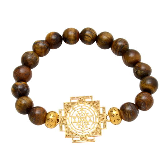 Shri Yantra tiger eye bracelet