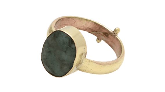 Natural Emerald (Panna) Panchdhatu Ring – Gold-Plated - Aemorio