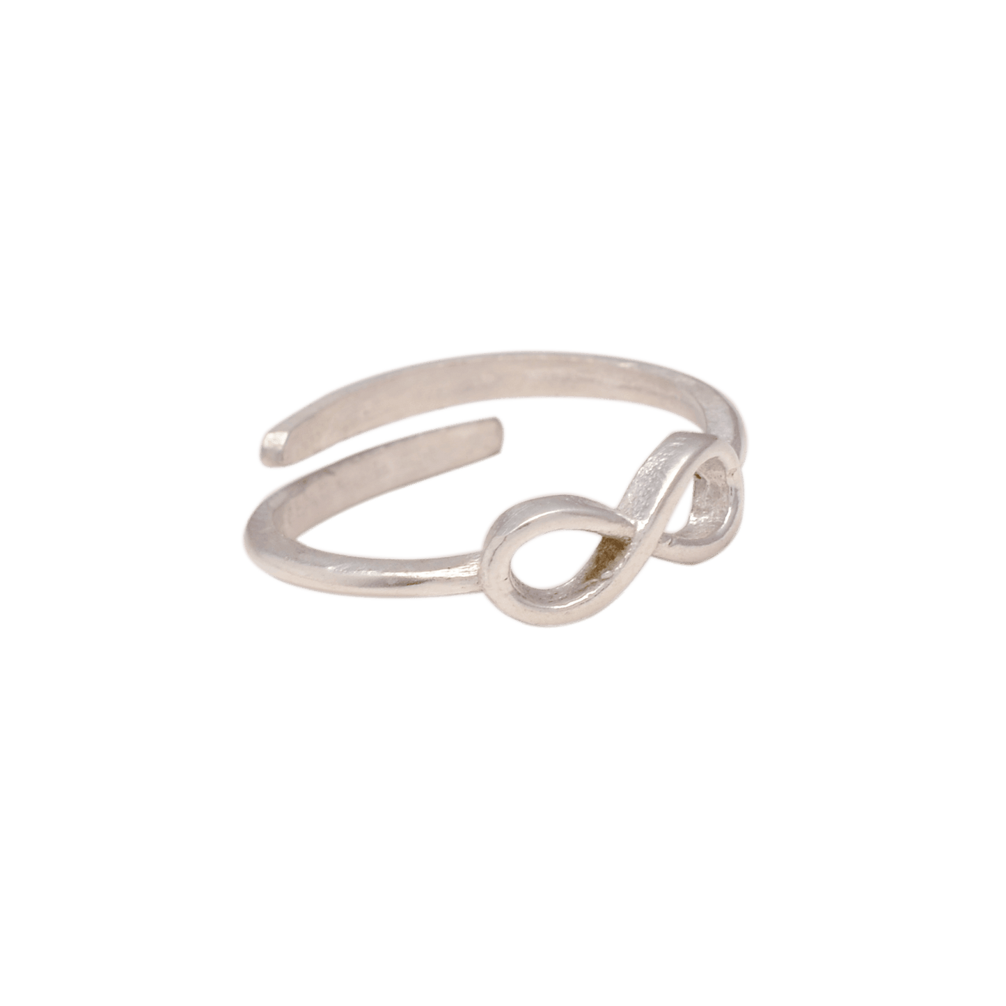 Aemorio Rhodium-Plated Silver Infinity Adjustable Ring - Aemorio