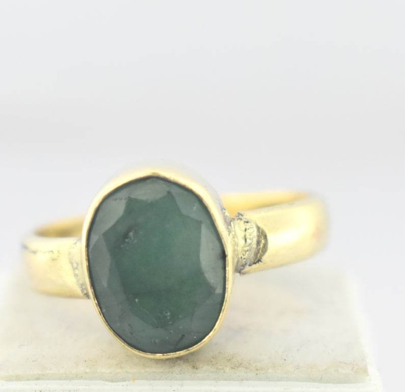 Natural Emerald (Panna) Panchdhatu Ring – Gold-Plated - Aemorio