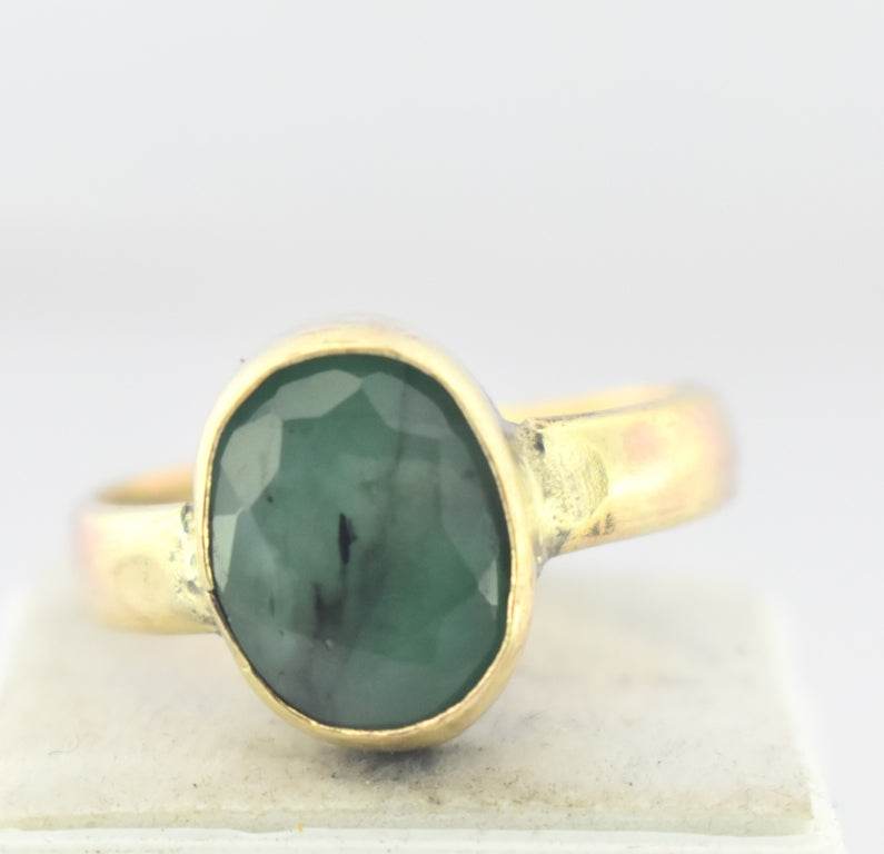 Natural Emerald (Panna) Panchdhatu Ring – Gold-Plated - Aemorio