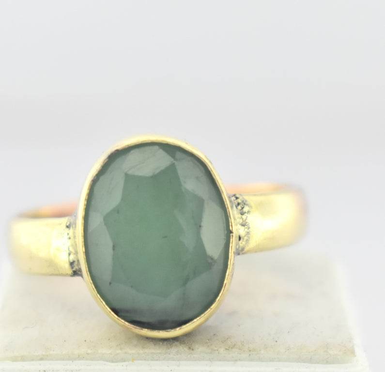 Natural Emerald (Panna) Panchdhatu Ring – Gold-Plated - Aemorio
