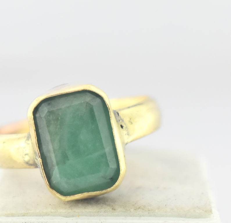 Natural Emerald (Panna) Panchdhatu Ring – Gold-Plated - Aemorio