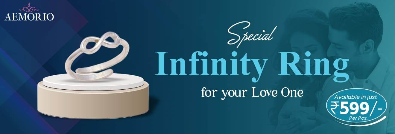 Aemorio Rhodium-Plated Silver Infinity Adjustable Ring - Aemorio