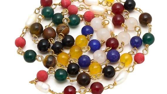 6mm Agate Beads Navratana Mala - Blessing & Healing Bracelet - Aemorio
