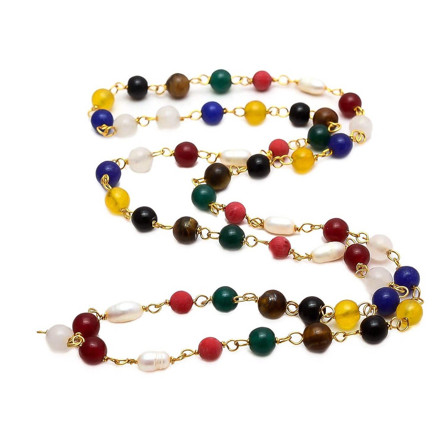6mm Agate Beads Navratana Mala - Healing & Prosperity - Aemorio