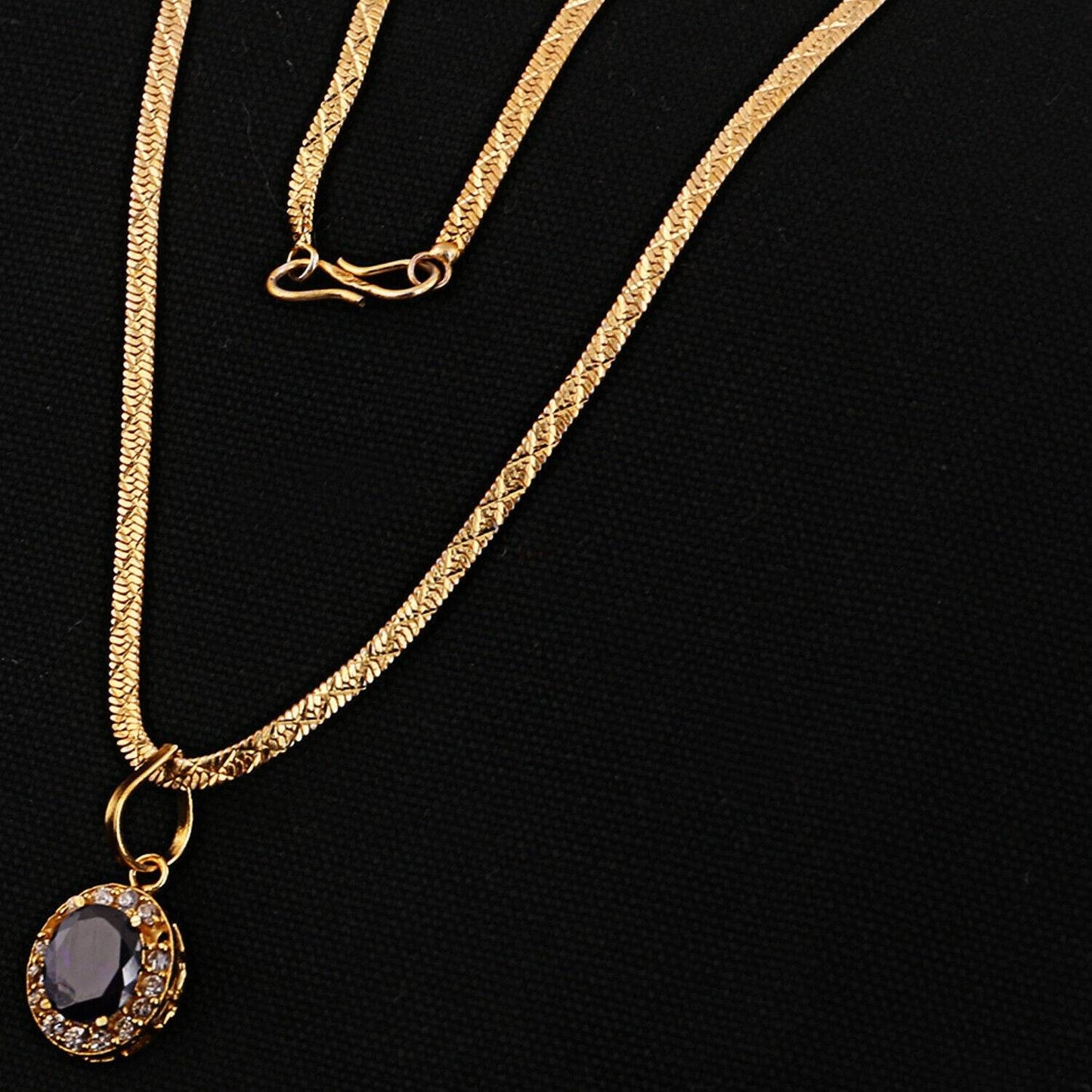 Hessonite (Gomed) Fashion Pendant - Gold Plated Brass - Aemorio