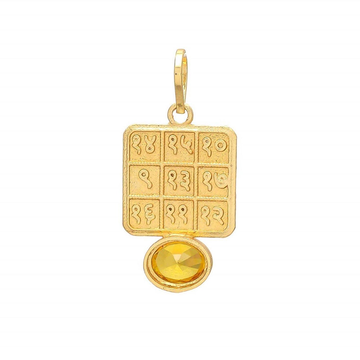 Yellow Sapphire Pendant for Prosperity & Health – Gold Plated - Aemorio