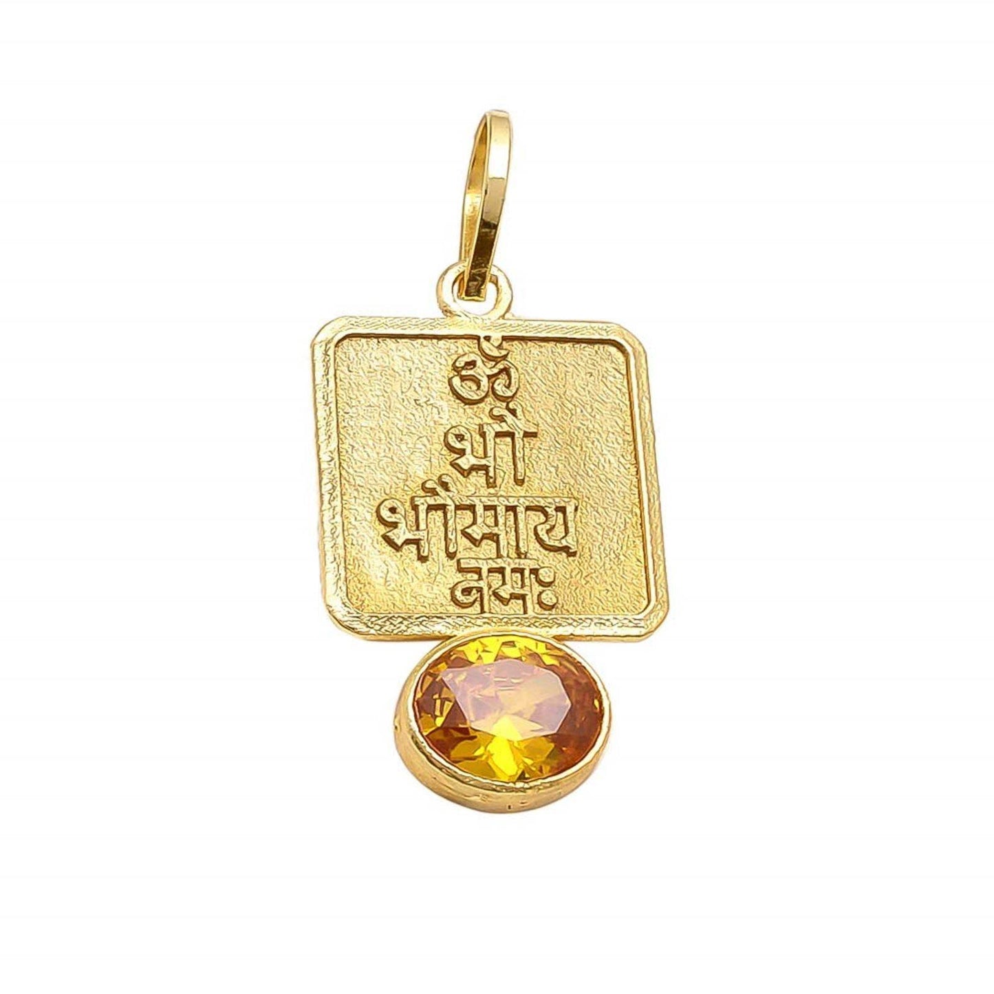 Yellow Sapphire Pendant for Prosperity & Health – Gold Plated - Aemorio
