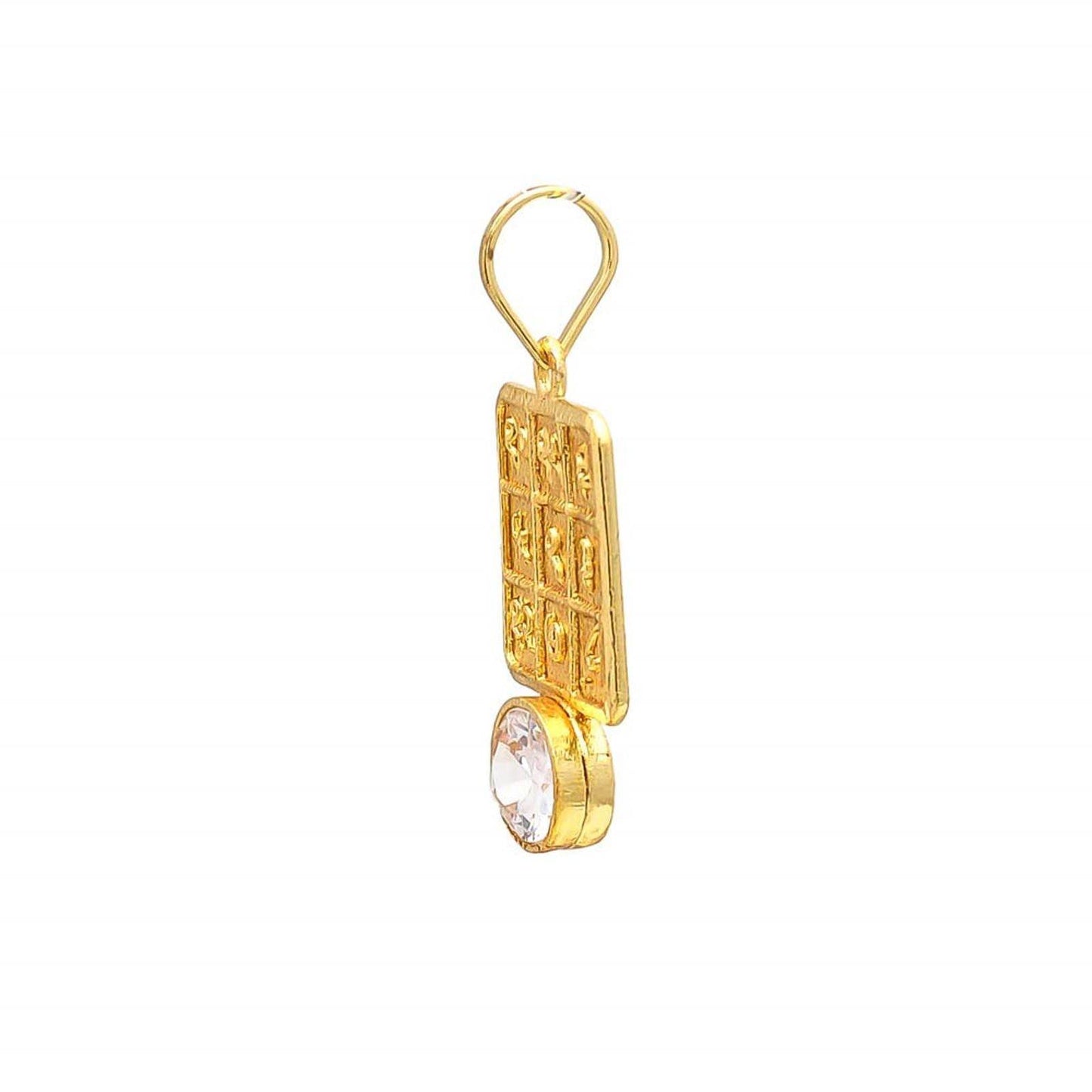 Zircon Libra & Taurus Zodiac Pendant - Gold-Plated Brass - Aemorio
