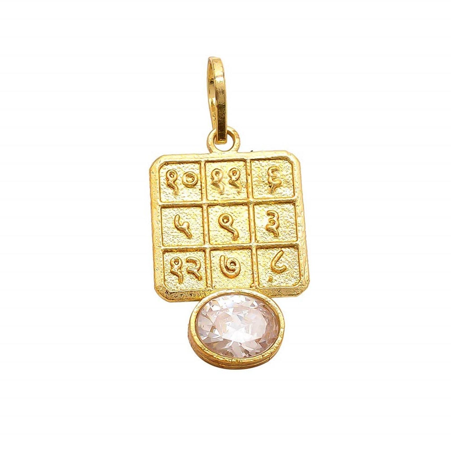 Zircon Libra & Taurus Zodiac Pendant - Gold-Plated Brass - Aemorio