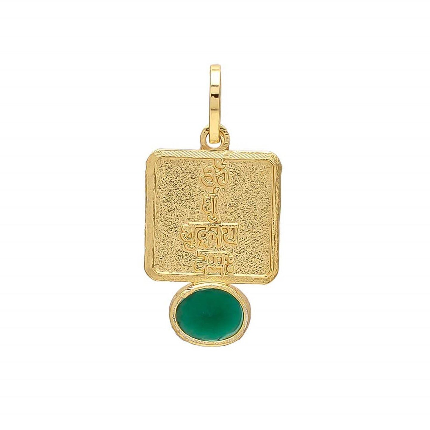Elegant Emerald Pendant - Gold-Plated Brass with Healing Benefits - Aemorio