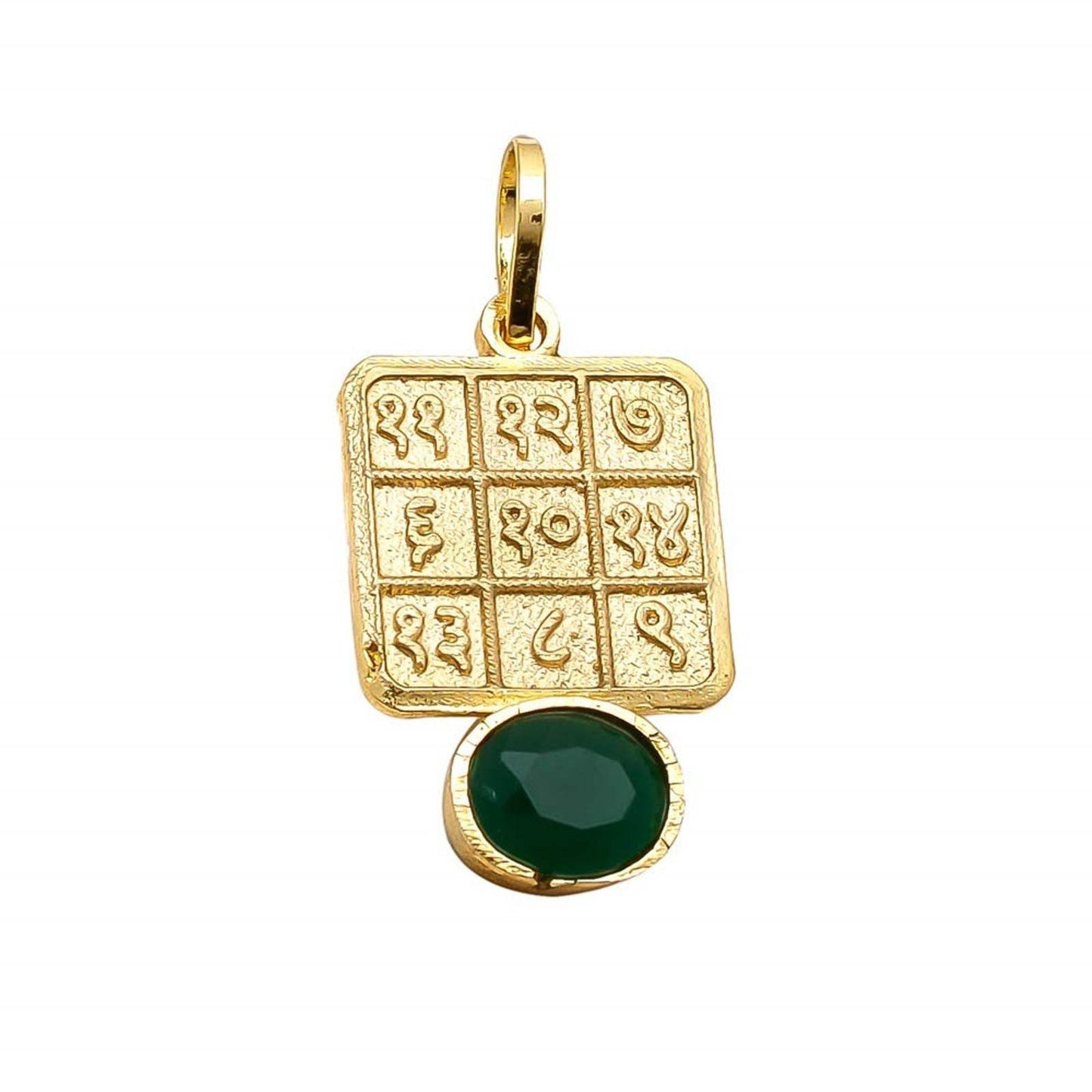 Elegant Emerald Pendant - Gold-Plated Brass with Healing Benefits - Aemorio
