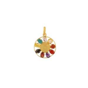Navratana Sri Yantra Pendant – Spiritual & Auspicious Charm - Aemorio