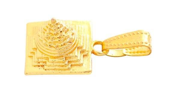 Gold Plated Shri Yantra Pendant for Men & Women - Aemorio