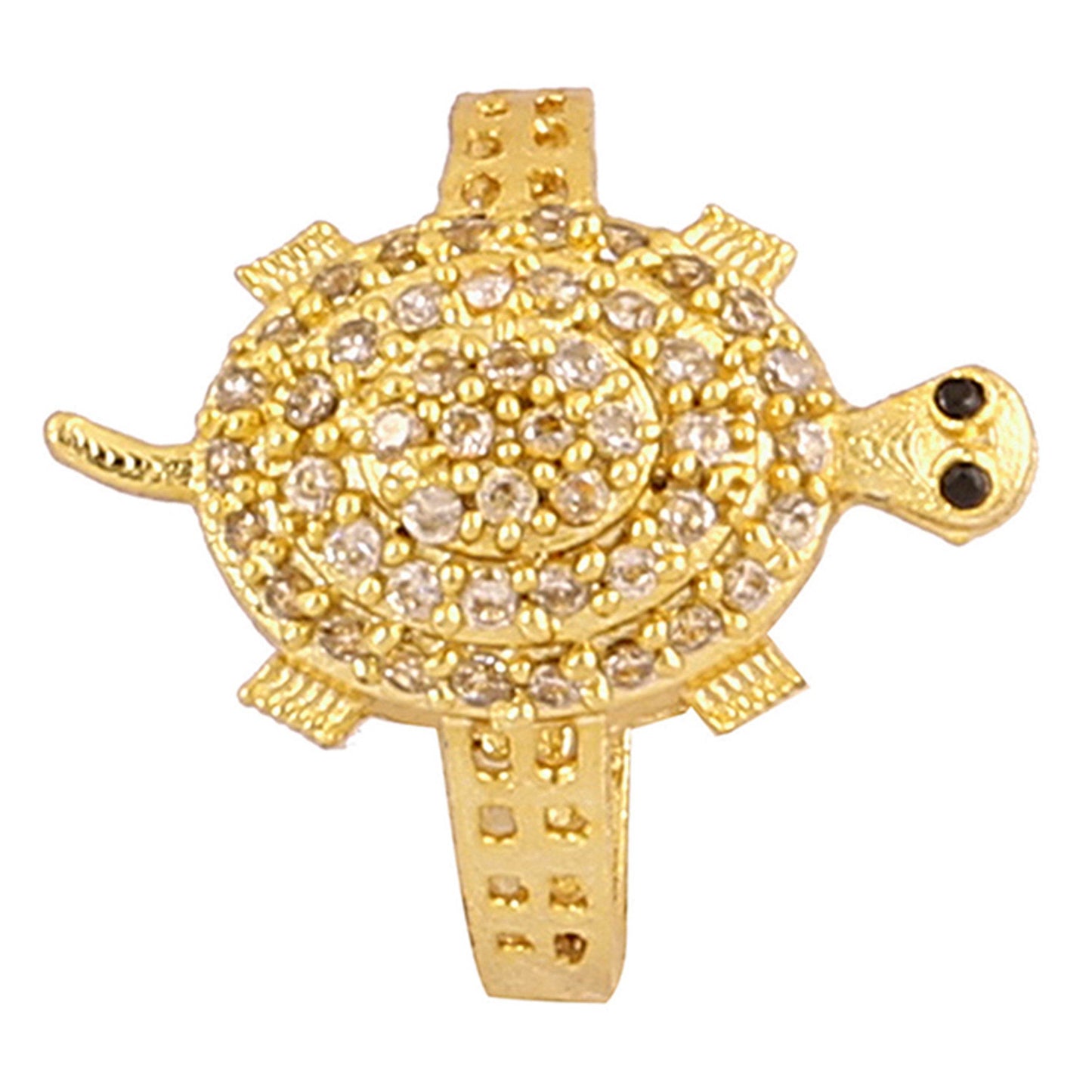 Gold Plated Meru Tortoise Shree Yantra Ring for Men & Women - Aemorio