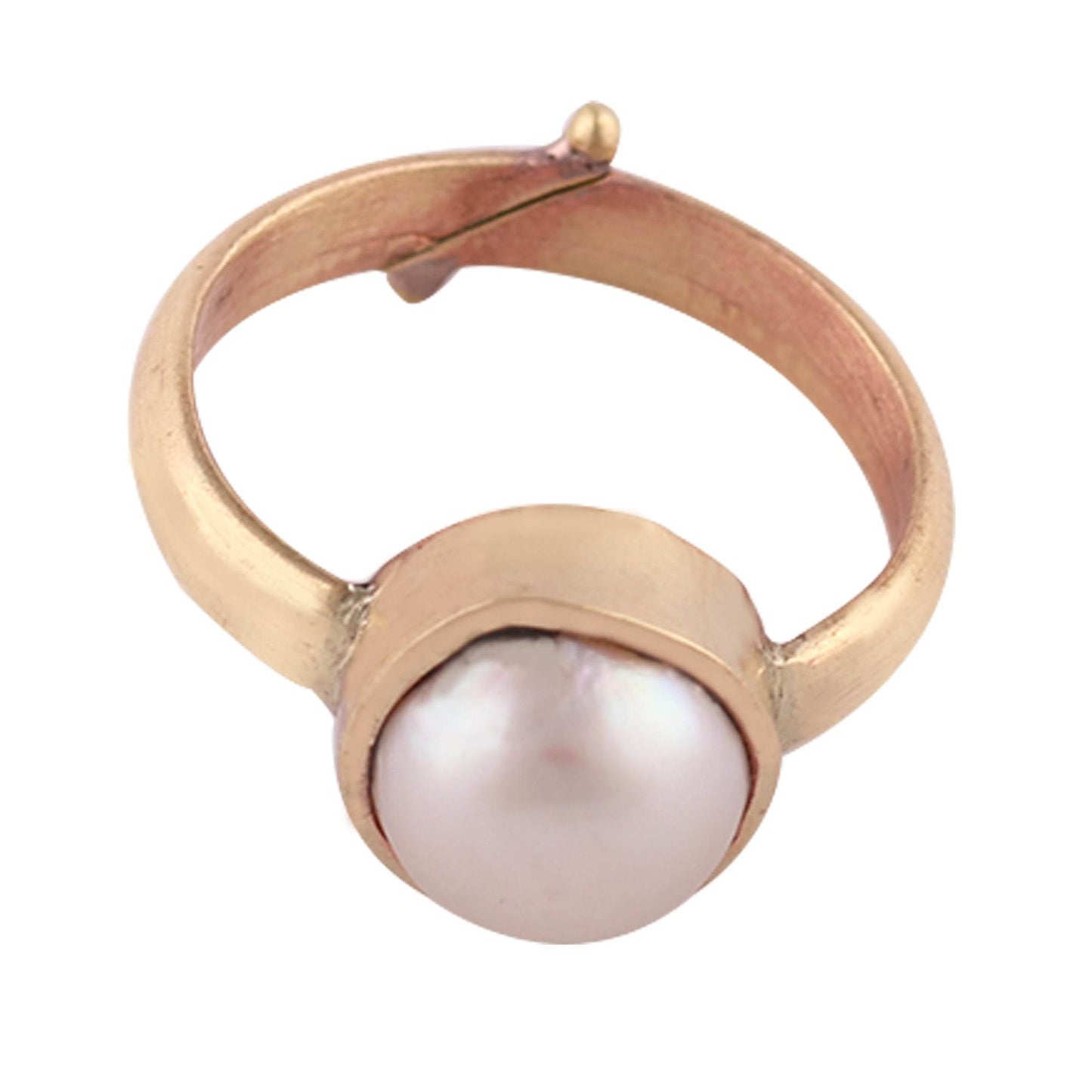 Certified Adjustable Pearl (Moti) Ring – Unisex & Astrological - Aemorio