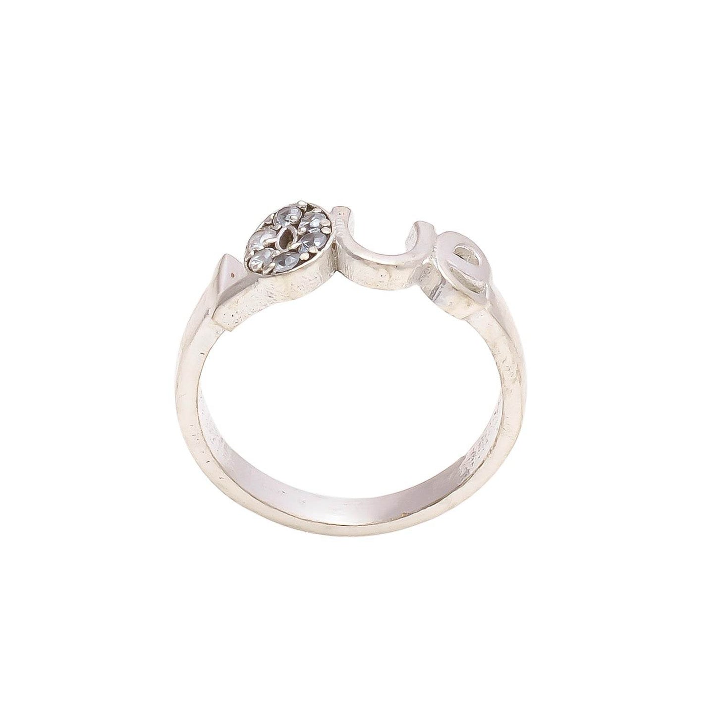 Aemorio Rhodium-Plated Silver Love Ring - Elegant & Timeless - Aemorio