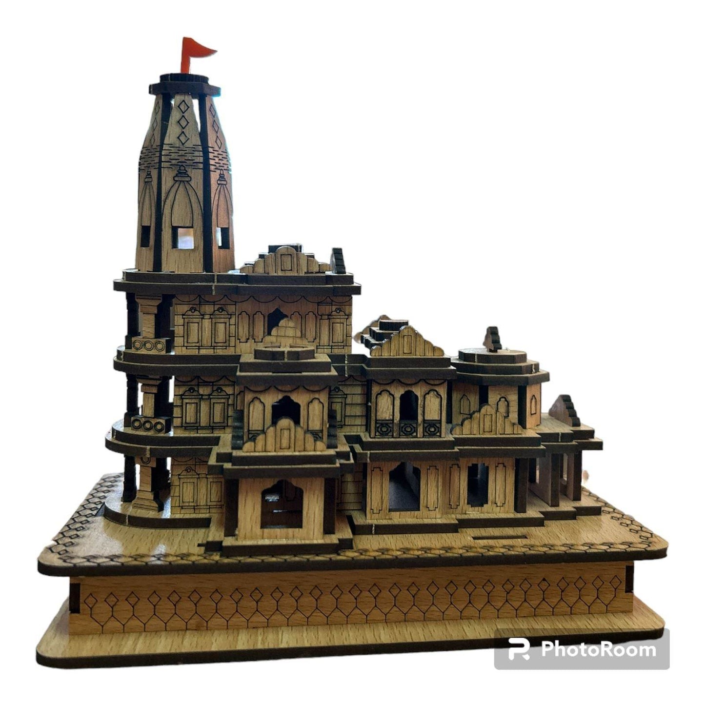 Ram Mandir Temple 3D Model - 6.5 Inch Decorative Sculpture - Aemorio
