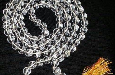 Natural Sphatik Mala 108 Beads for Peace & Prosperity - Aemorio