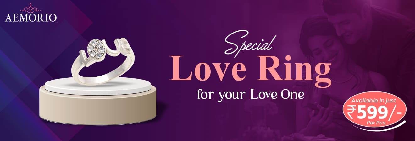 Aemorio Rhodium-Plated Silver Love Ring - Elegant & Timeless - Aemorio