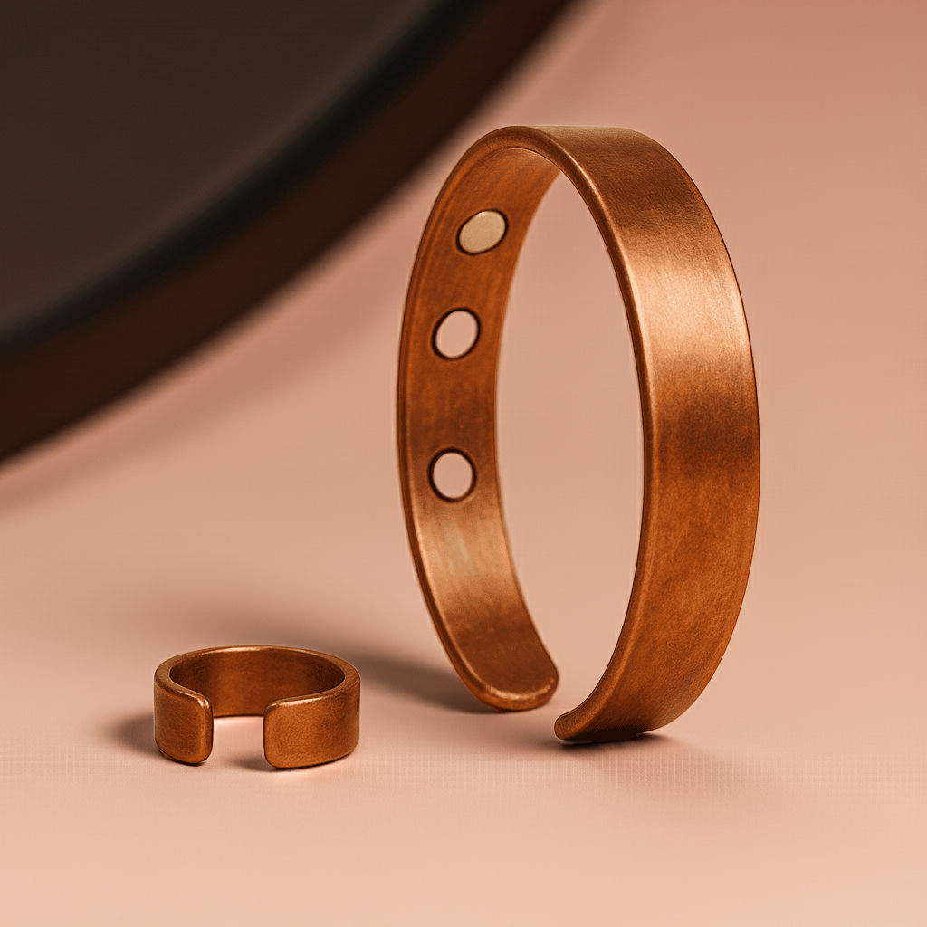Copper Magnetic Kada & Ring Set – Pure Copper Healing Jewelry for Arthritis, Joint Pain & Energy Balance