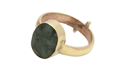 Natural Emerald (Panna) Panchdhatu Ring – Gold-Plated - Aemorio