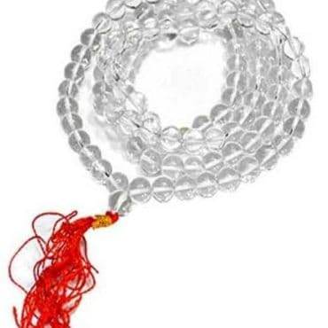 Natural Sphatik Mala 108 Beads for Peace & Prosperity - Aemorio