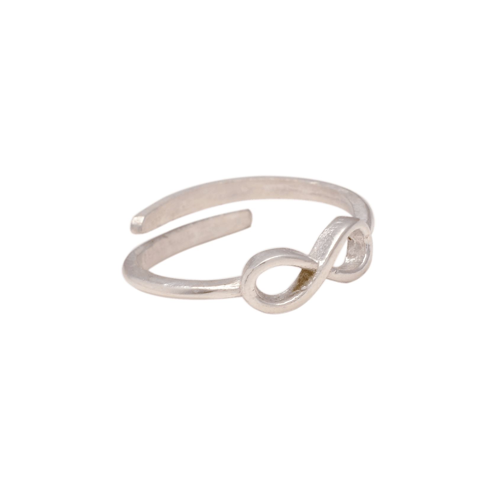 Aemorio Rhodium-Plated Silver Infinity Adjustable Ring - Aemorio