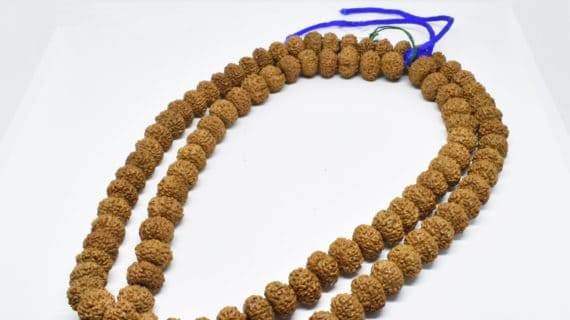 8 Mukhi Natural Rudraksha Mala with Nepal Beads - Aemorio
