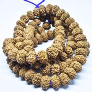 8 Mukhi Natural Rudraksha Mala with Nepal Beads - Aemorio