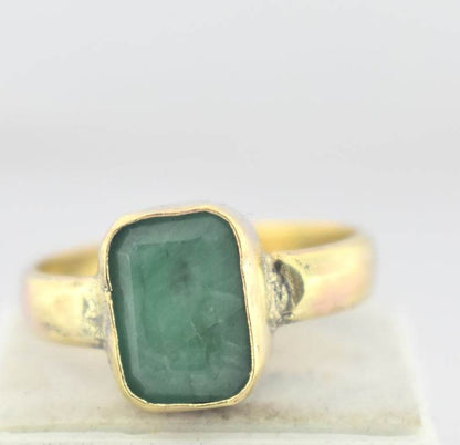 Natural Emerald (Panna) Panchdhatu Ring – Gold-Plated - Aemorio