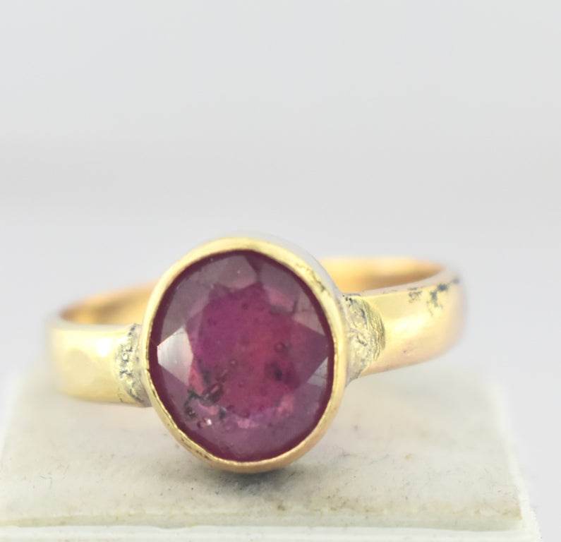 Natural Ruby (Manik) Panchdhatu Ring – Adjustable & Pure - Aemorio