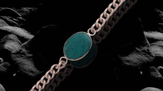 Blue Turquoise Brass Bracelet - Spiritual & Healing Jewelry - Aemorio
