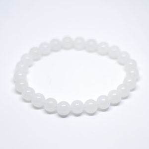 White Agate Healing Stone Beads Bracelet - Aemorio