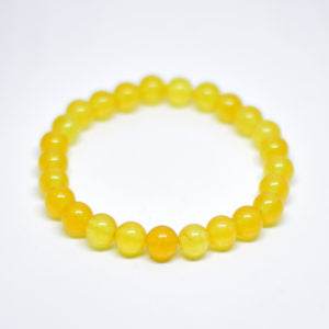 Yellow Agate Stone Beads Elastic Bracelet - Aemorio