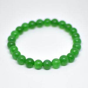 Green Agate Stone Beads Elastic Bracelet - Aemorio