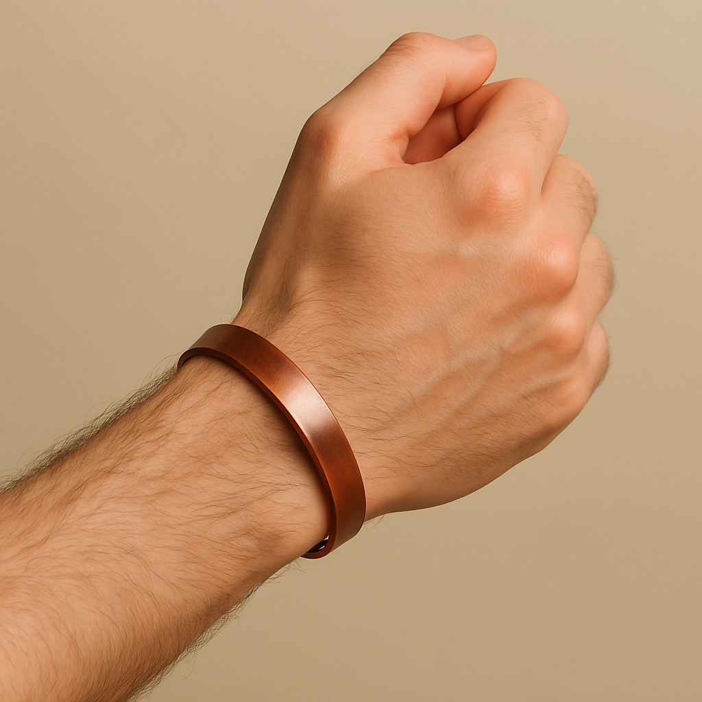 Pure Copper Magnetic Kada & Ring Set | Pain Relief Jewelry-Aemorio