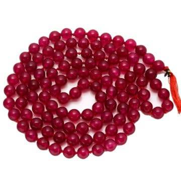 Red Agate Hakik Japa Mala – 108+1 Beads (6mm) - Aemorio