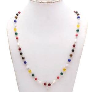 6mm Agate Beads Navratana Mala - Healing & Prosperity - Aemorio