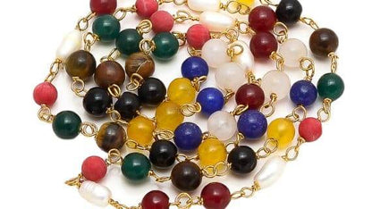 6mm Agate Beads Navratana Mala - Blessing & Healing Bracelet - Aemorio