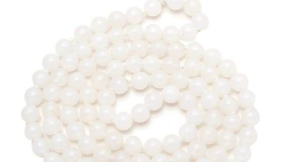 White Agate (Hakik) Japa Mala – 108+1 Beads (6mm) - Aemorio