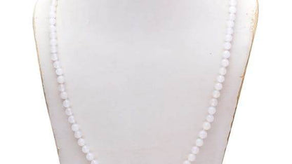White Agate (Hakik) Japa Mala – 108+1 Beads (6mm) - Aemorio