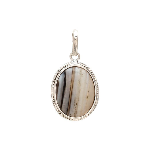 Black & White Sulemani Hakik Agate Pendant - Aemorio