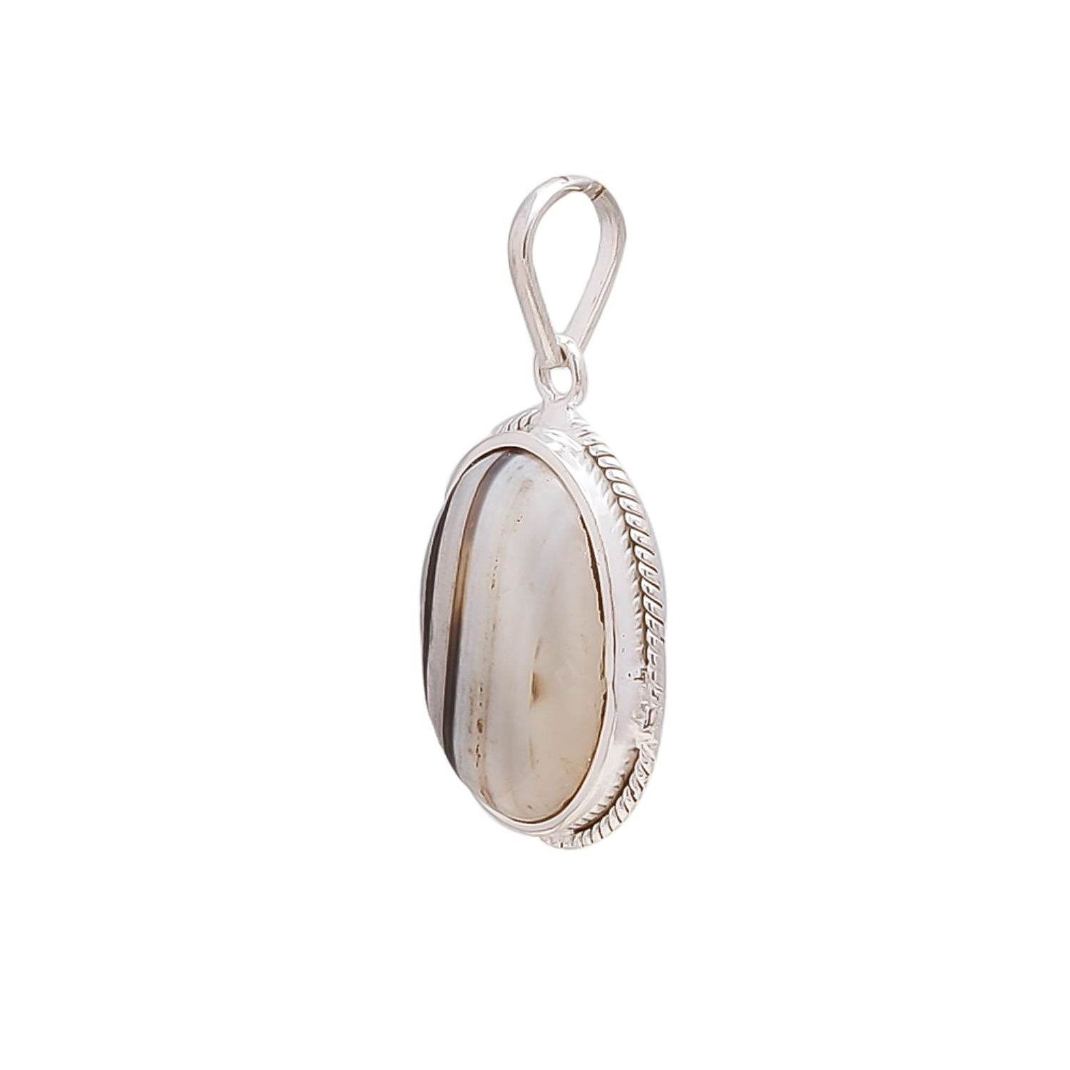 Black & White Sulemani Hakik Agate Pendant - Aemorio