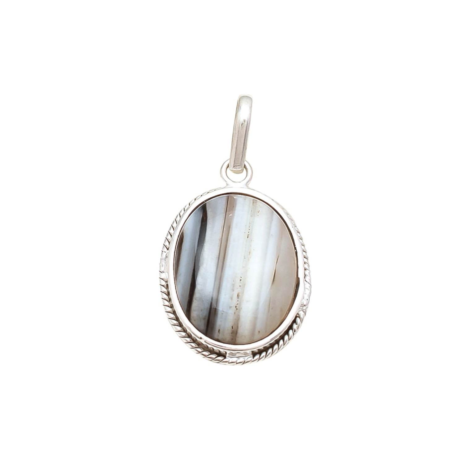 Black & White Sulemani Hakik Agate Pendant - Aemorio