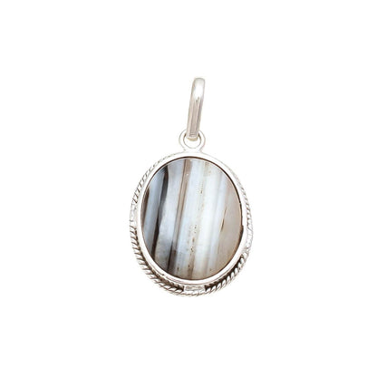 Black & White Sulemani Hakik Agate Pendant - Aemorio