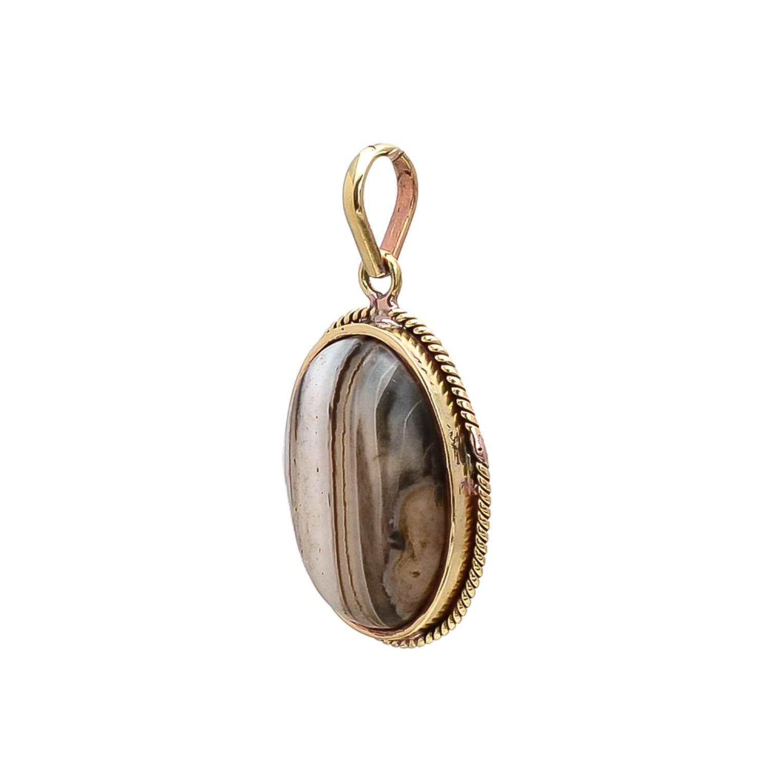Black & White Sulemani Hakik Agate Pendant - Aemorio