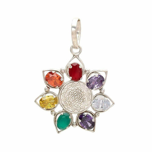 7 Chakra Sri Yantra Pendant – Spiritual Energy & Style - Aemorio