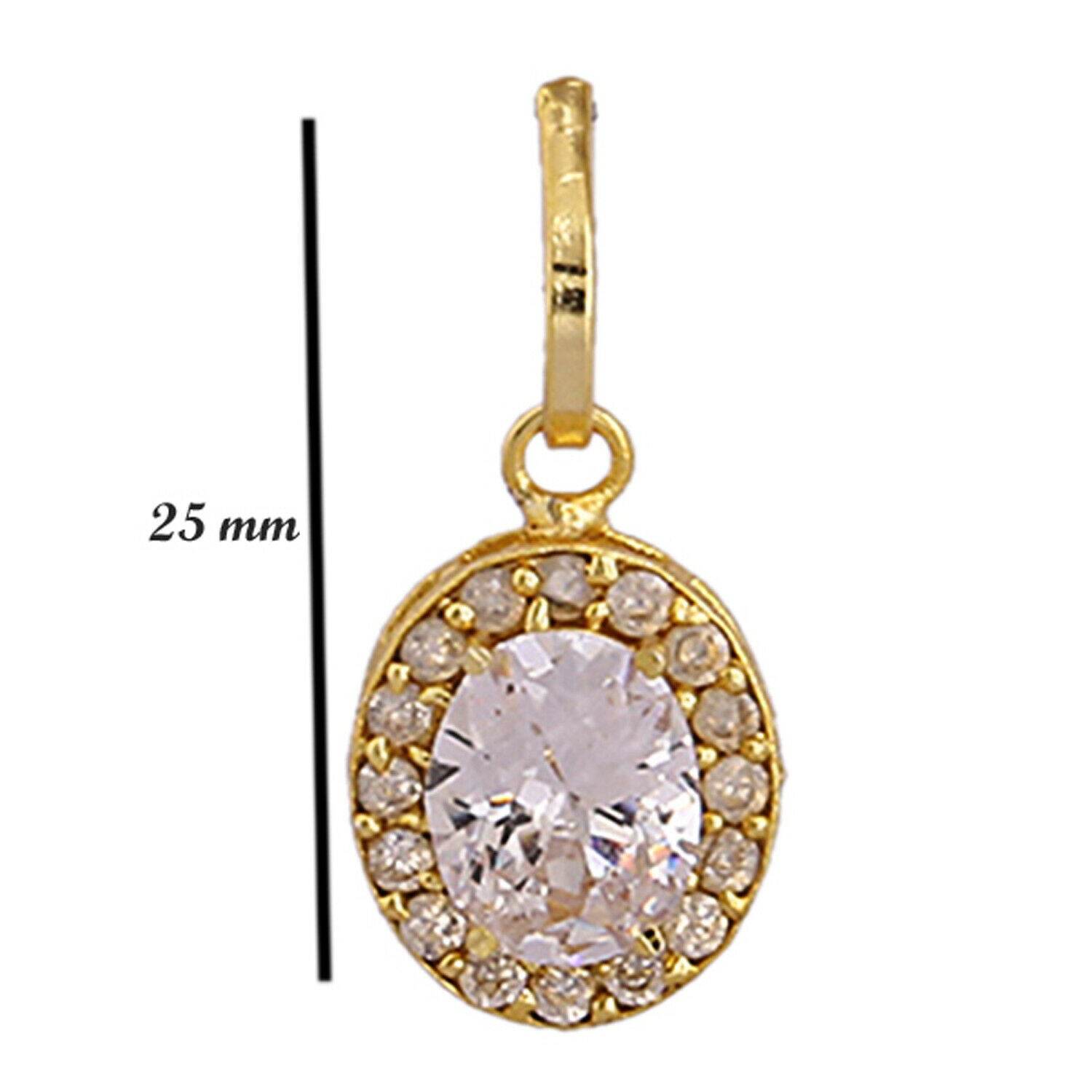 Gold-Plated American Diamond & Zircon Pendant - Elegant & Healing - Aemorio